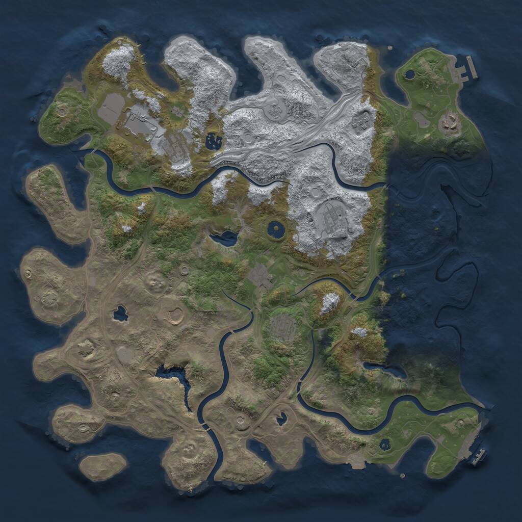Rust Map: Procedural Map, Size: 4500, Seed: 1962051603, 15 Monuments