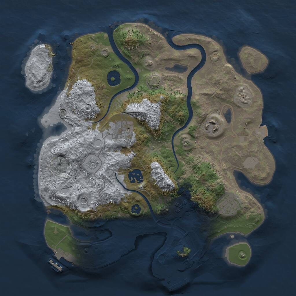 Rust Map: Procedural Map, Size: 3000, Seed: 1122689816, 11 Monuments