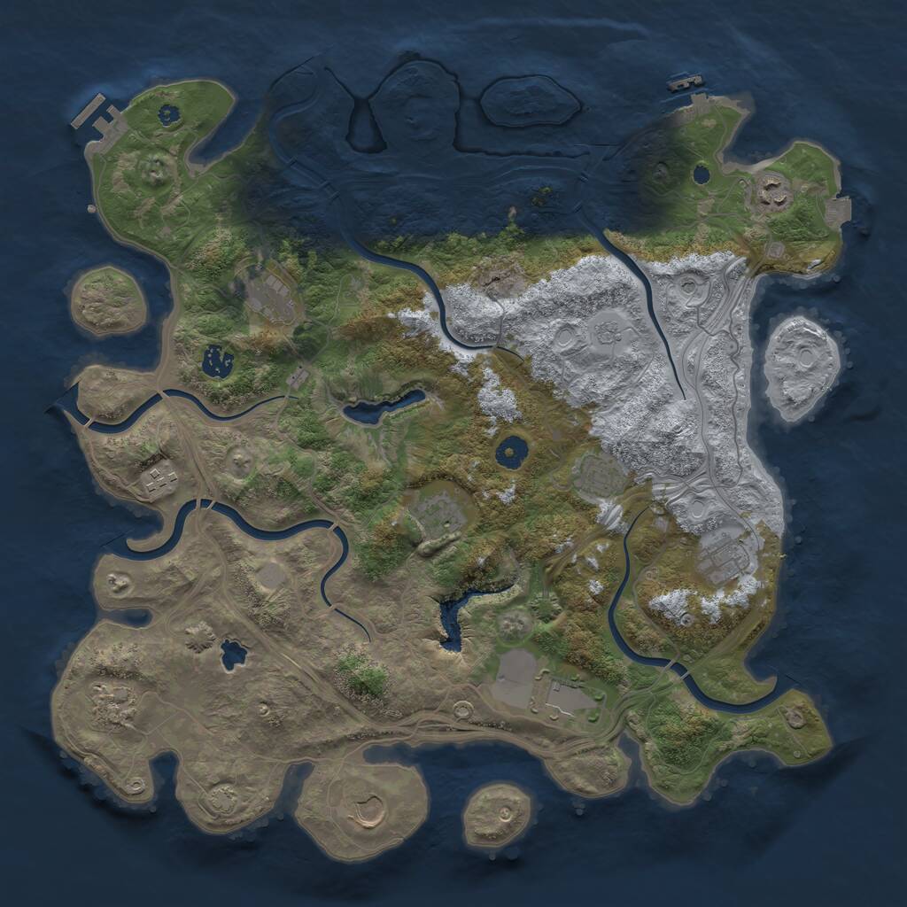 Rust Map: Procedural Map, Size: 4250, Seed: 1758075858, 16 Monuments