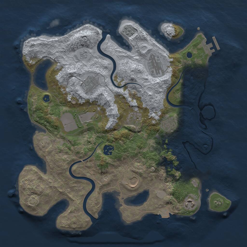 Rust Map: Procedural Map, Size: 3500, Seed: 45658, 14 Monuments