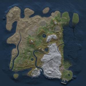 Thumbnail Rust Map: Procedural Map, Size: 3500, Seed: 858420354, 15 Monuments