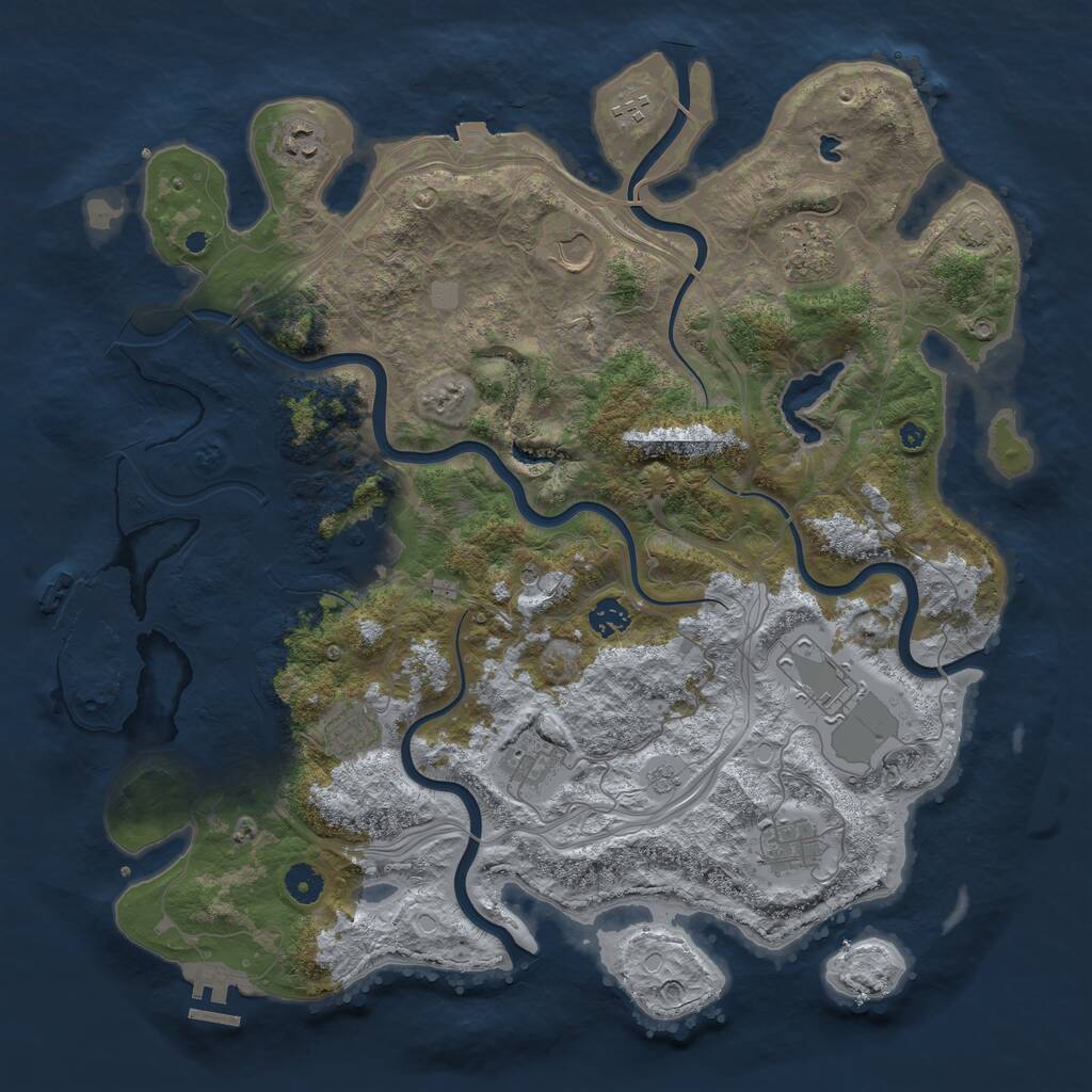 Rust Map: Procedural Map, Size: 4250, Seed: 130827049, 16 Monuments