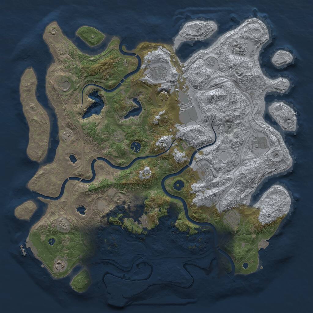 Rust Map: Procedural Map, Size: 4500, Seed: 110290878, 17 Monuments