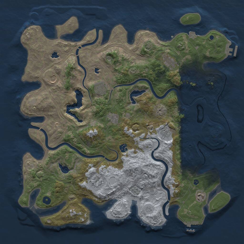 Rust Map: Procedural Map, Size: 4500, Seed: 674445467, 15 Monuments