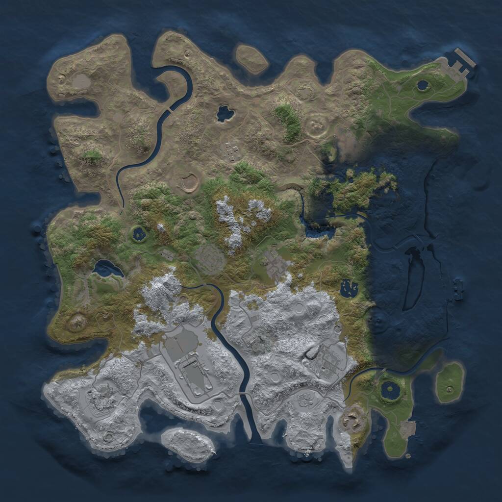Rust Map: Procedural Map, Size: 4000, Seed: 64234174, 16 Monuments