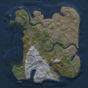 Thumbnail Rust Map: Procedural Map, Size: 3500, Seed: 578369846, 16 Monuments