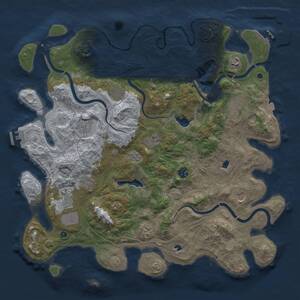 Thumbnail Rust Map: Procedural Map, Size: 4500, Seed: 1141758143, 17 Monuments