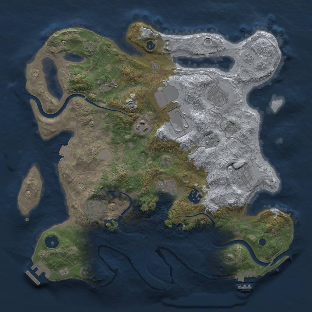Rust Map: Procedural Map, Size: 3500, Seed: 574243732, 15 Monuments