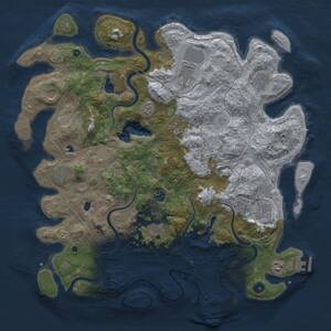 Thumbnail Rust Map: Procedural Map, Size: 4500, Seed: 1407912803, 17 Monuments