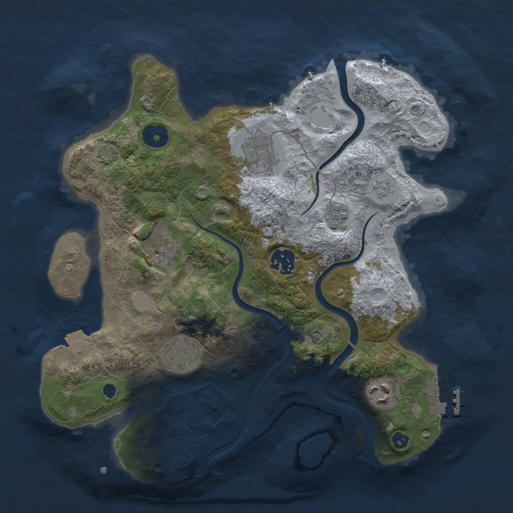 Rust Map: Procedural Map, Size: 3100, Seed: 759807035, 11 Monuments