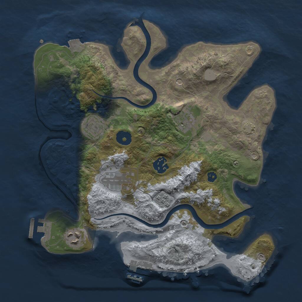 Rust Map: Procedural Map, Size: 3000, Seed: 58497, 11 Monuments