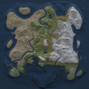Thumbnail Rust Map: Procedural Map, Size: 3750, Seed: 280023, 15 Monuments