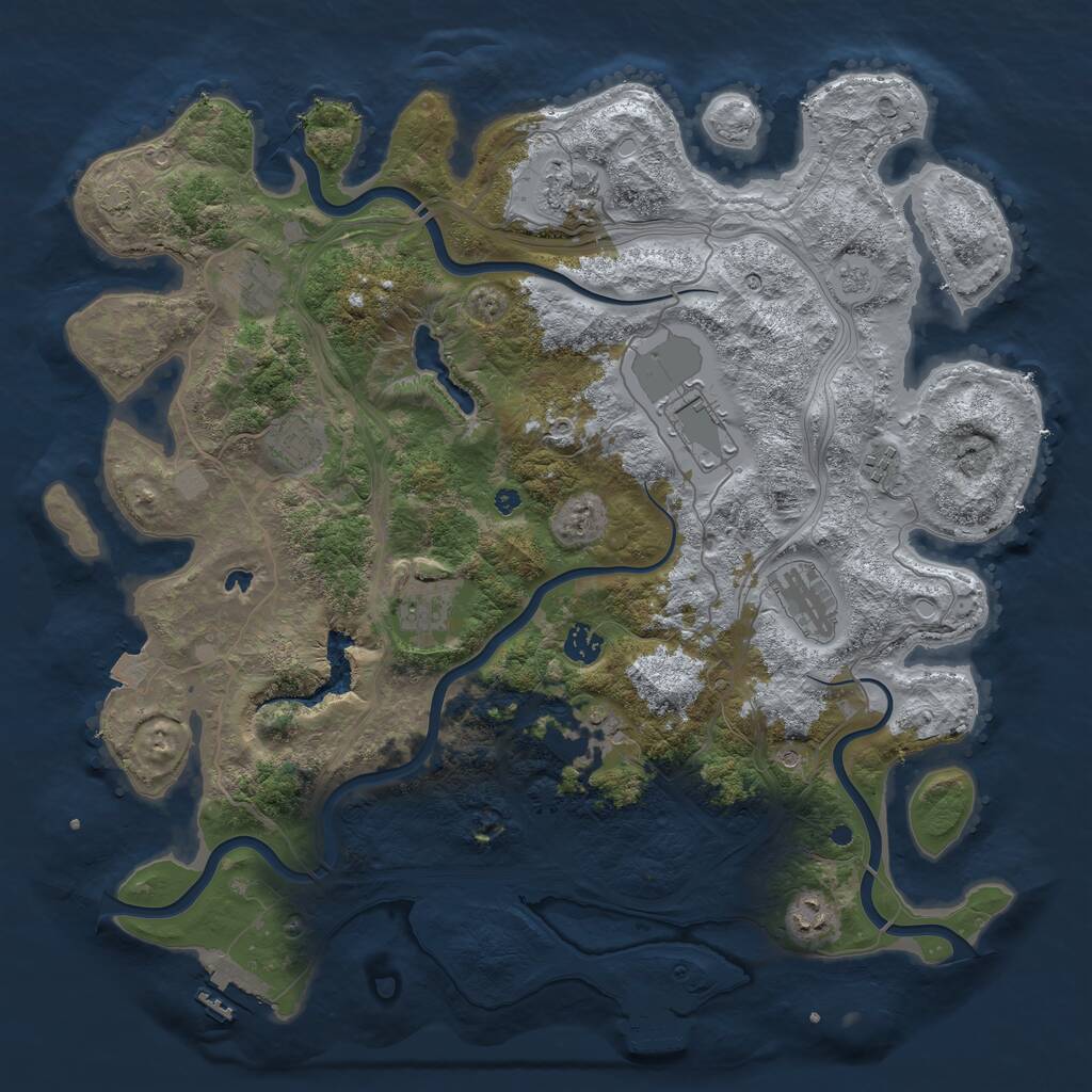 Rust Map: Procedural Map, Size: 4250, Seed: 488626755, 16 Monuments
