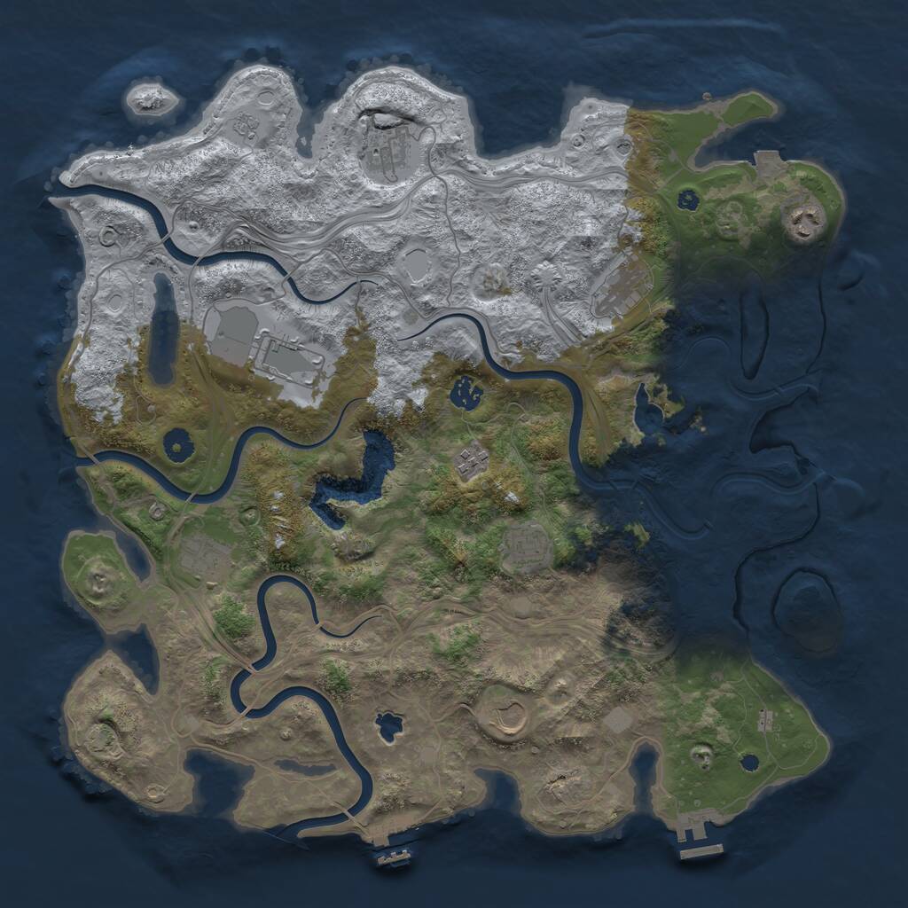 Rust Map: Procedural Map, Size: 4250, Seed: 33424507, 15 Monuments