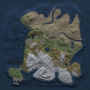 Thumbnail Rust Map: Procedural Map, Size: 3000, Seed: 1453865022, 11 Monuments