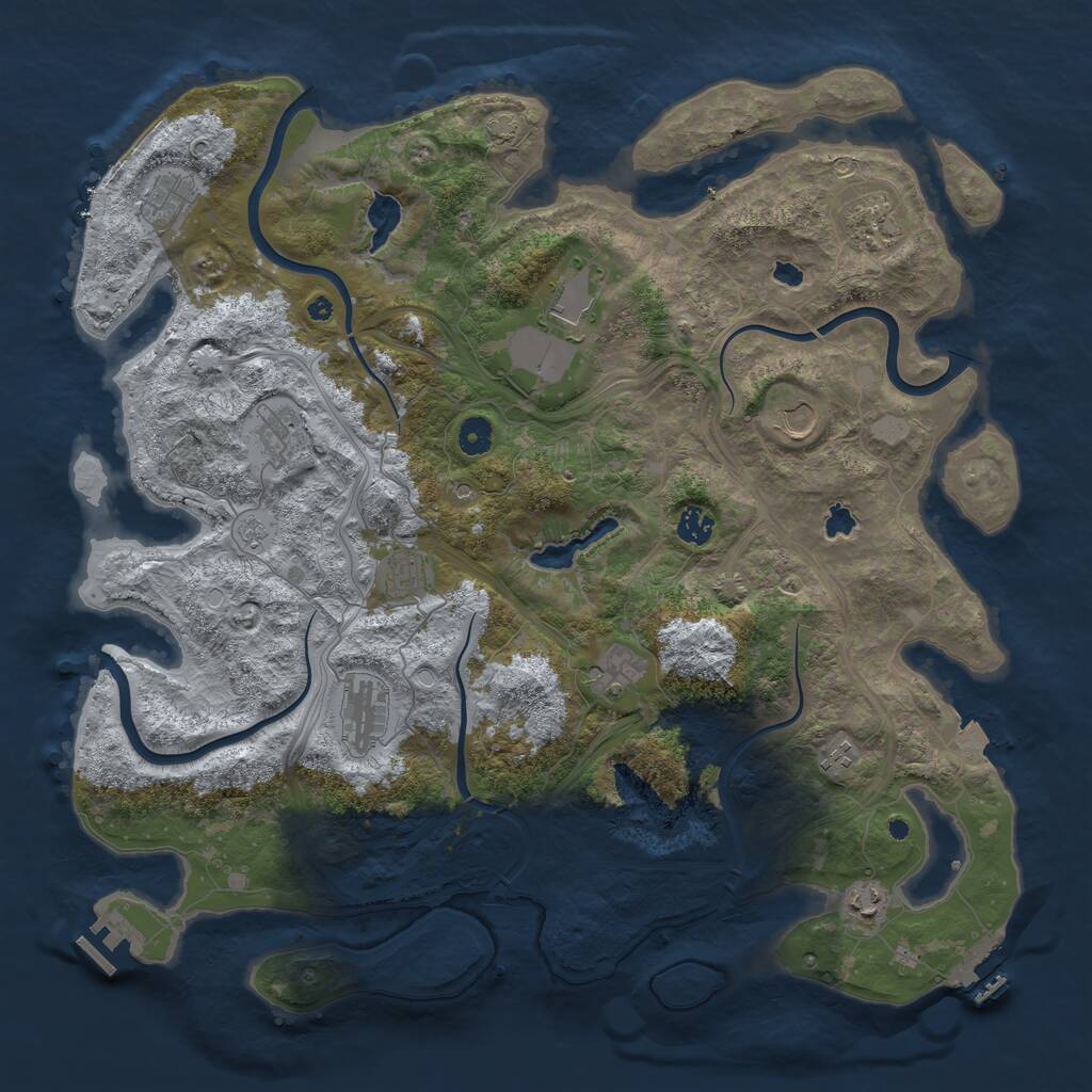 Rust Map: Procedural Map, Size: 4500, Seed: 24153, 17 Monuments