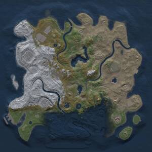 Thumbnail Rust Map: Procedural Map, Size: 4000, Seed: 44433434, 15 Monuments
