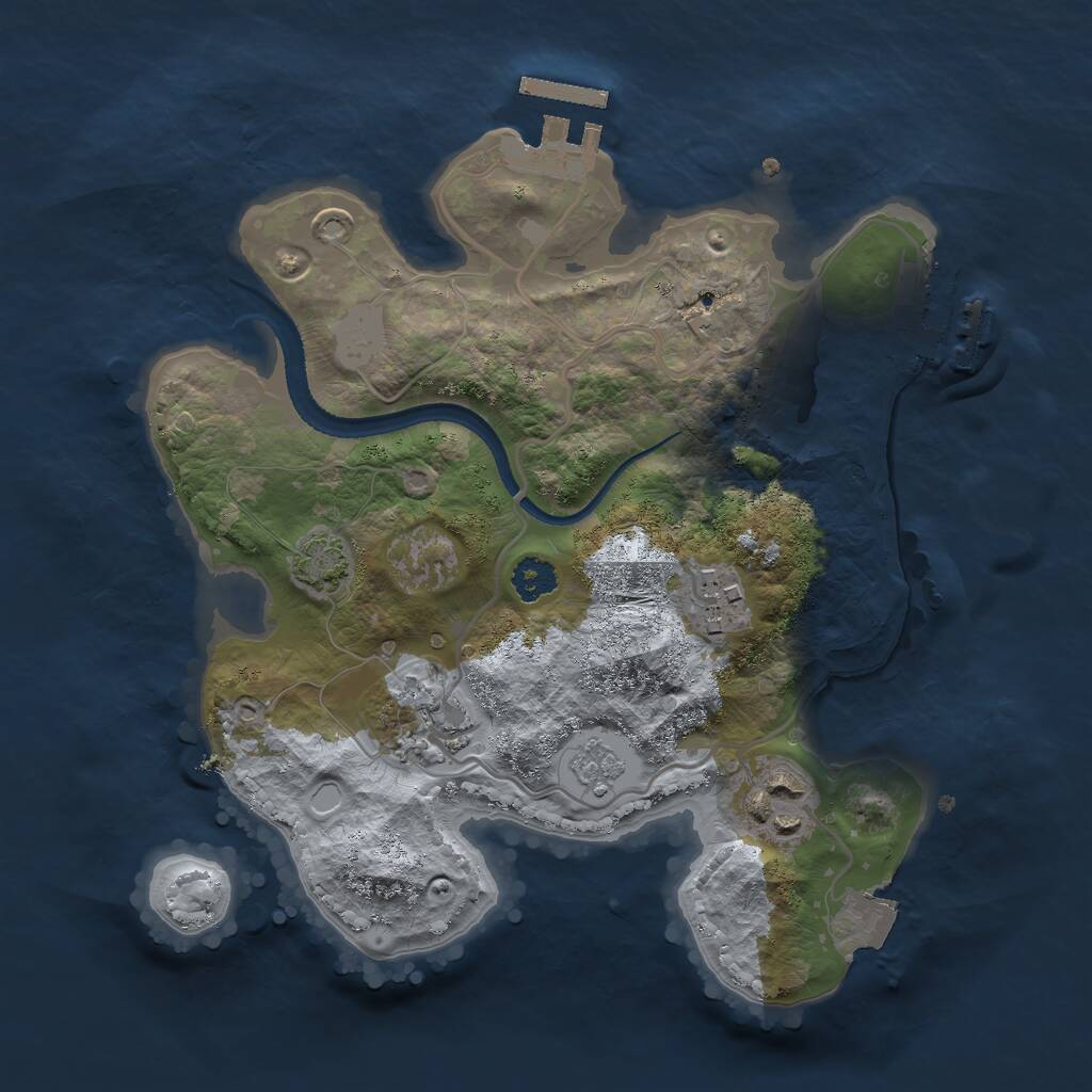 Rust Map: Procedural Map, Size: 2500, Seed: 553284149, 8 Monuments