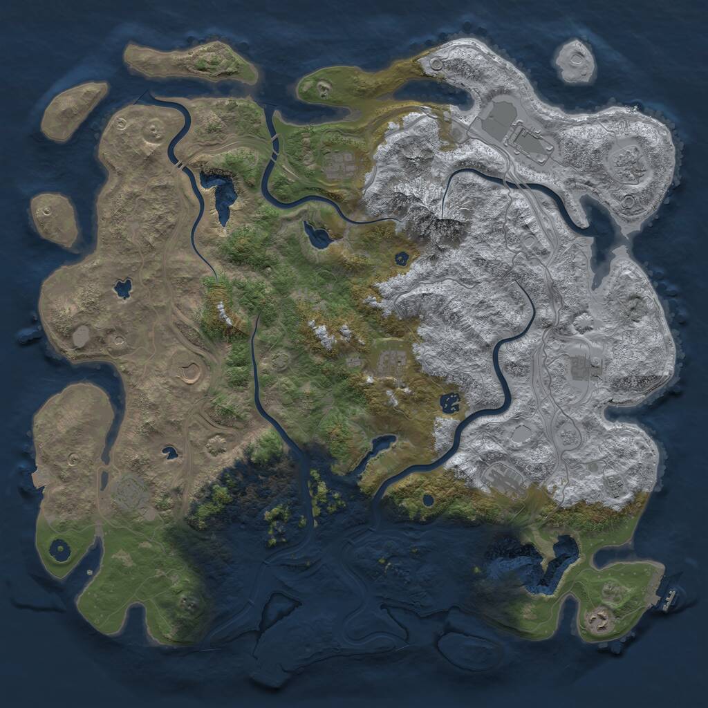 Rust Map: Procedural Map, Size: 5000, Seed: 199033081, 17 Monuments