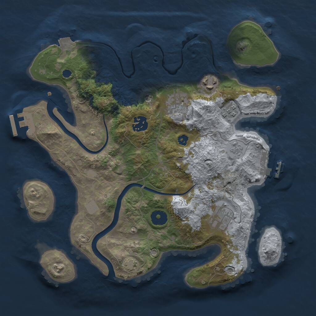 Rust Map: Procedural Map, Size: 3000, Seed: 571805717, 11 Monuments