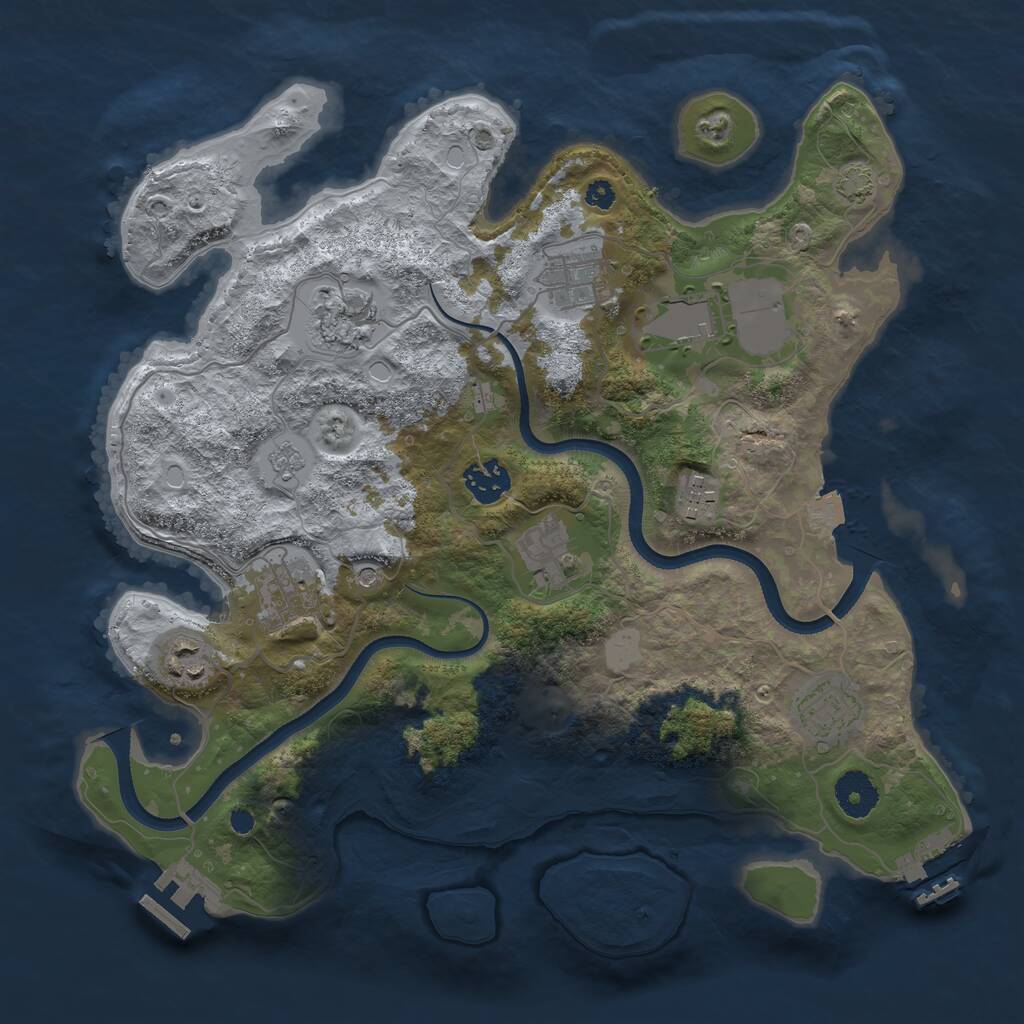 Rust Map: Procedural Map, Size: 3500, Seed: 781626575, 15 Monuments