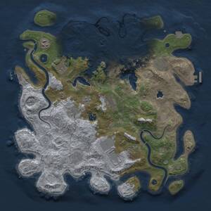 Thumbnail Rust Map: Procedural Map, Size: 4000, Seed: 1049130553, 16 Monuments