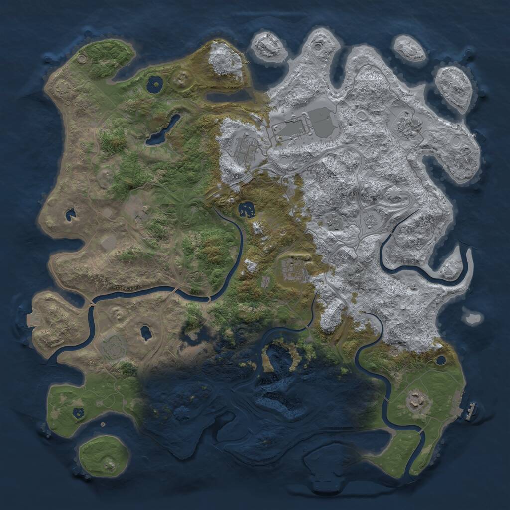 Rust Map: Procedural Map, Size: 4500, Seed: 1857388802, 16 Monuments