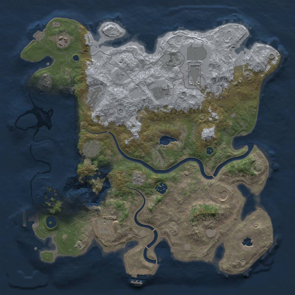 Rust Map: Procedural Map, Size: 4000, Seed: 831933676, 16 Monuments