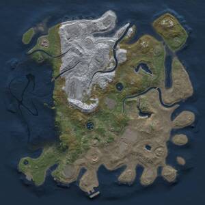 Thumbnail Rust Map: Procedural Map, Size: 4000, Seed: 13351, 15 Monuments