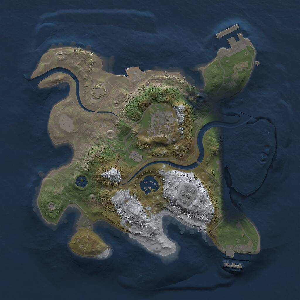 Rust Map: Procedural Map, Size: 2500, Seed: 562326, 7 Monuments