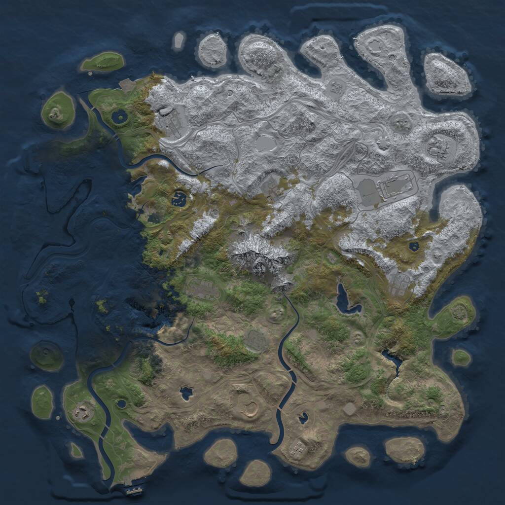 Rust Map: Procedural Map, Size: 5000, Seed: 867289206, 17 Monuments