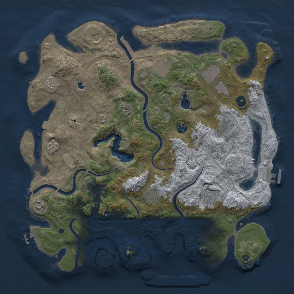 Rust Map: Procedural Map, Size: 4250, Seed: 117789937, 16 Monuments