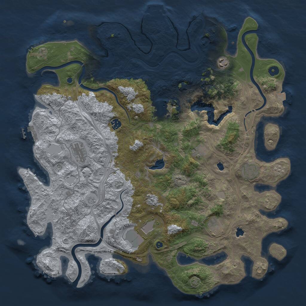Rust Map: Procedural Map, Size: 4500, Seed: 287987312, 16 Monuments