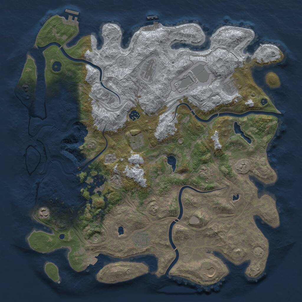 Rust Map: Procedural Map, Size: 4500, Seed: 2027064170, 17 Monuments