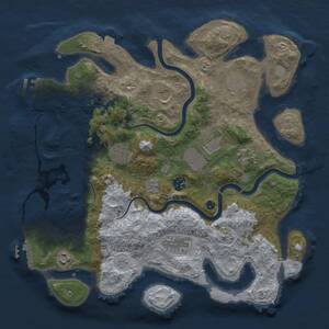 Thumbnail Rust Map: Procedural Map, Size: 3700, Seed: 85688908, 15 Monuments