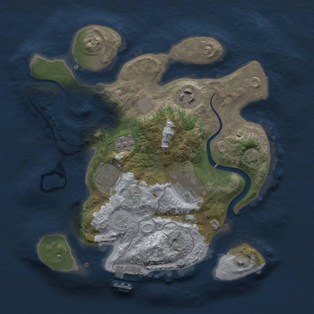 Rust Map: Procedural Map, Size: 2700, Seed: 1134223876, 8 Monuments