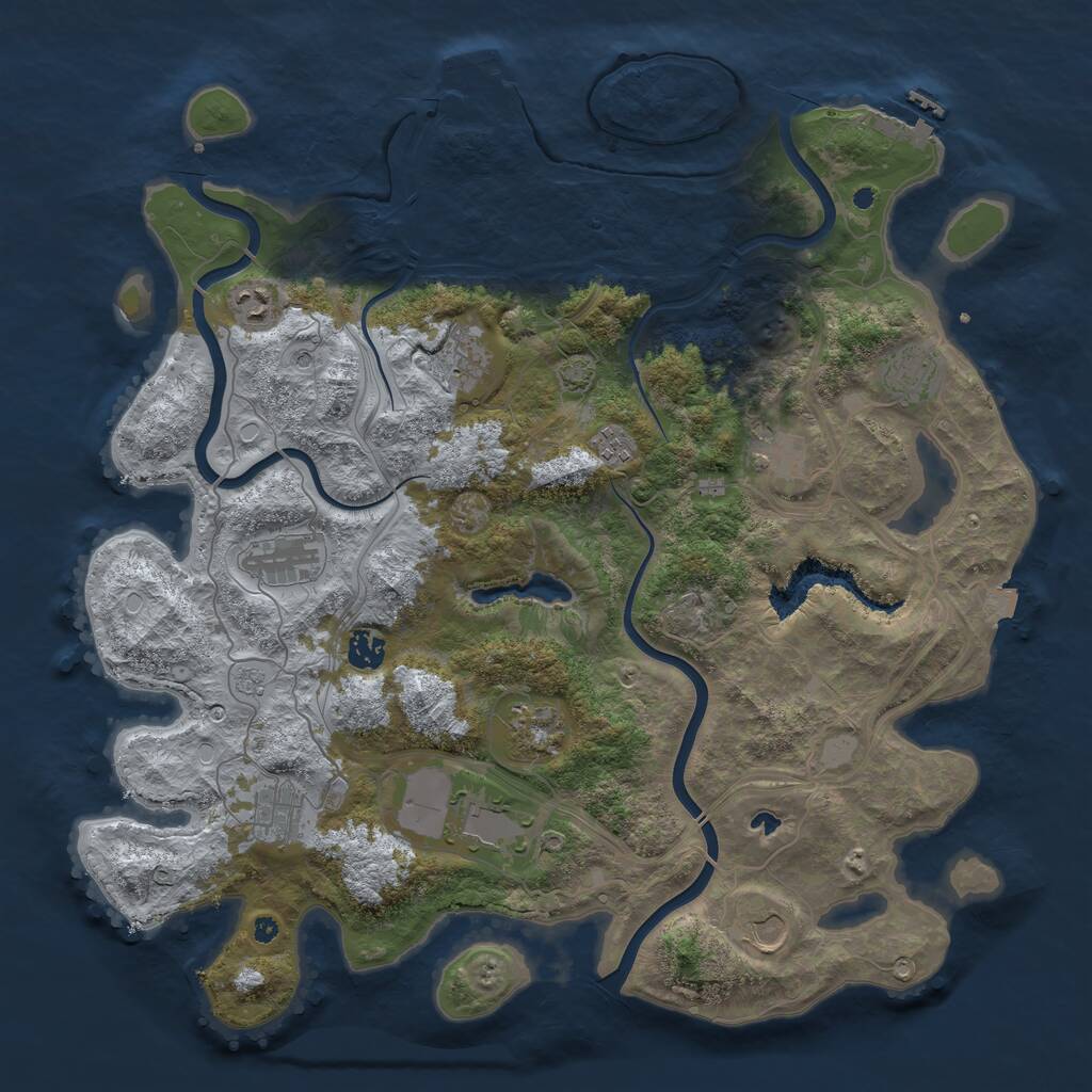 Rust Map: Procedural Map, Size: 4250, Seed: 1744612851, 17 Monuments