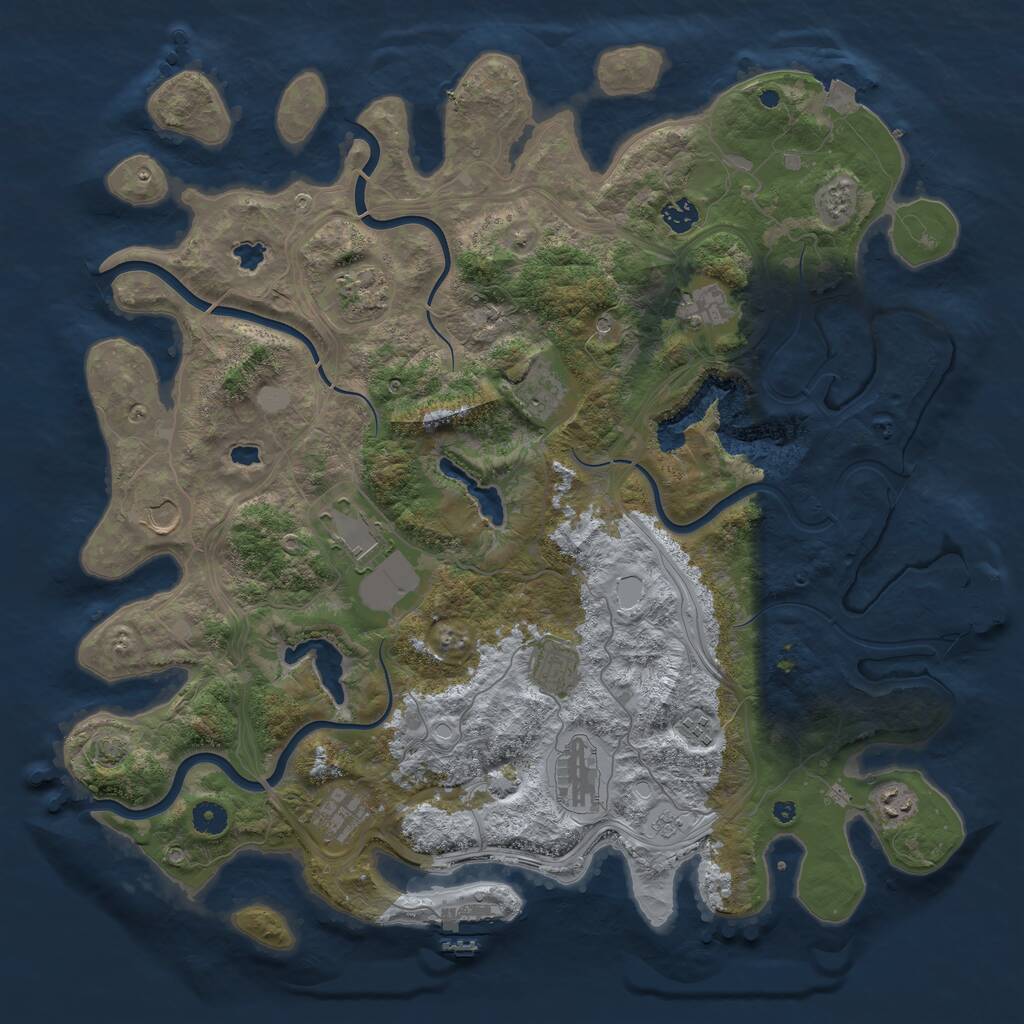 Rust Map: Procedural Map, Size: 4500, Seed: 778588815, 17 Monuments