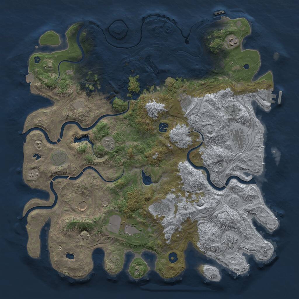 Rust Map: Procedural Map, Size: 4500, Seed: 1668604748, 17 Monuments