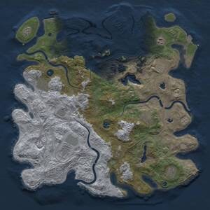 Thumbnail Rust Map: Procedural Map, Size: 4500, Seed: 1261143506, 16 Monuments