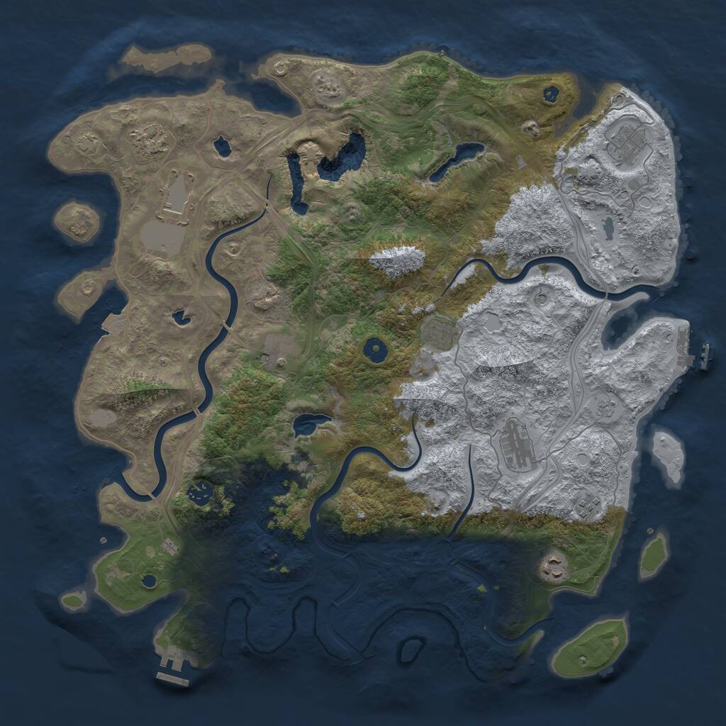 Rust Map: Procedural Map, Size: 4500, Seed: 441600186, 15 Monuments
