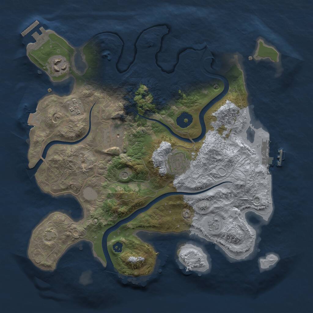 Rust Map: Procedural Map, Size: 3000, Seed: 6593280, 10 Monuments