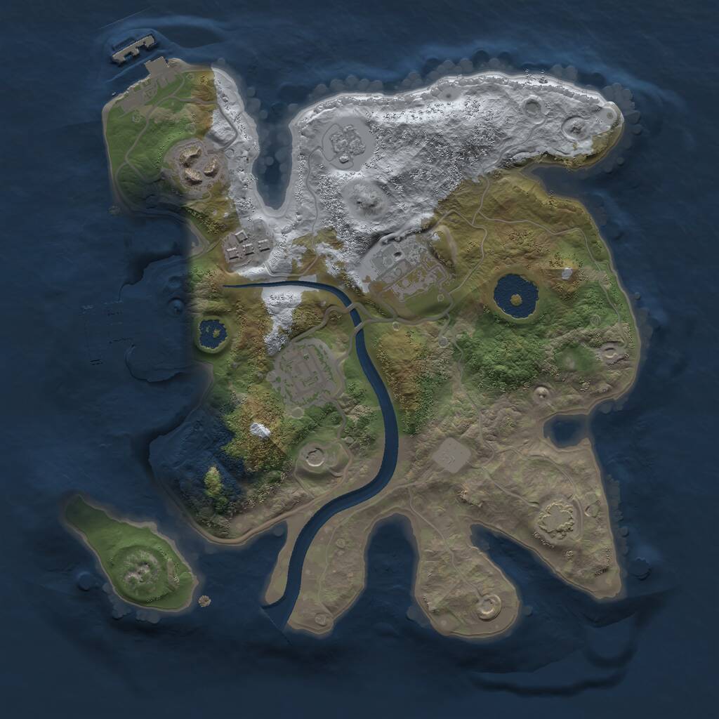 Rust Map: Procedural Map, Size: 2500, Seed: 9214354, 10 Monuments