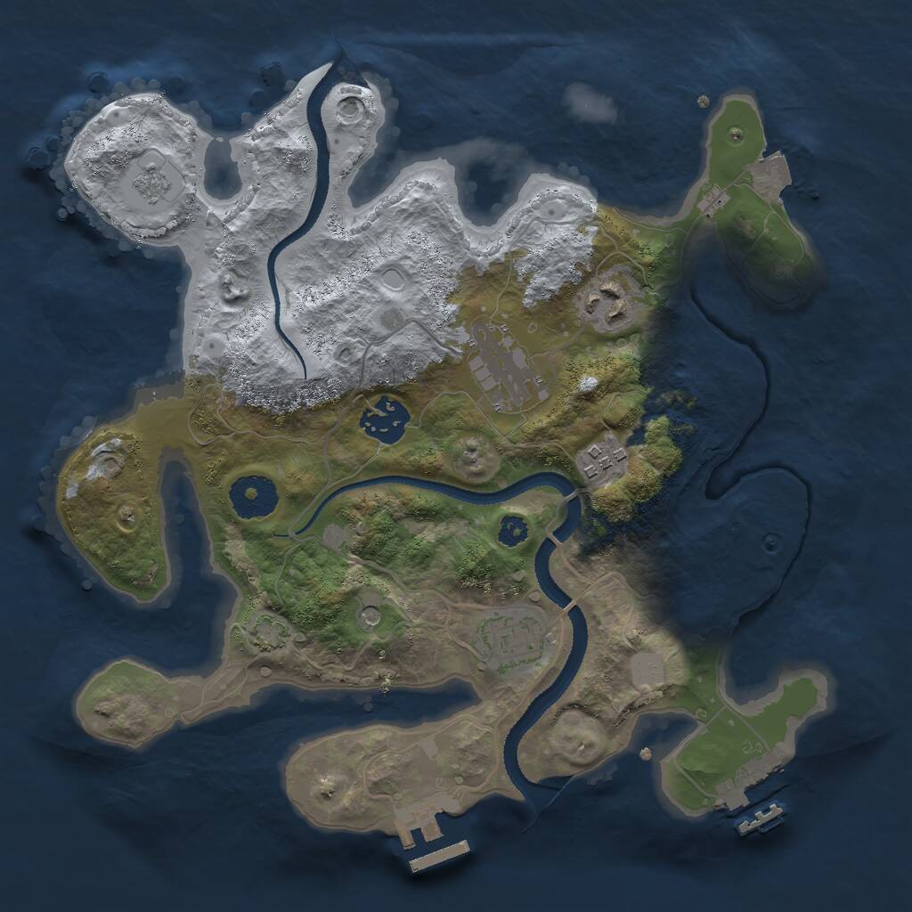 Rust Map: Procedural Map, Size: 3000, Seed: 64212622, 11 Monuments
