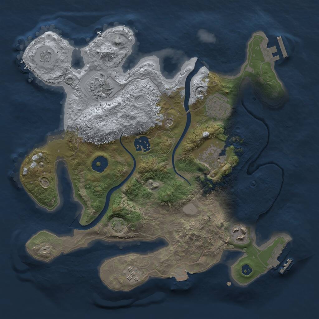 Rust Map: Procedural Map, Size: 3000, Seed: 64212622, 12 Monuments