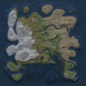 Thumbnail Rust Map: Procedural Map, Size: 3500, Seed: 257471616, 13 Monuments