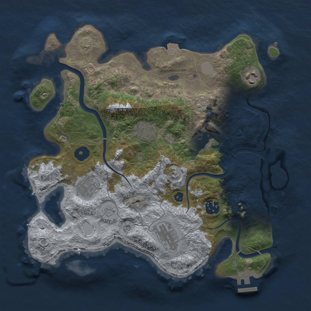 Rust Map: Procedural Map, Size: 3250, Seed: 546326896, 12 Monuments