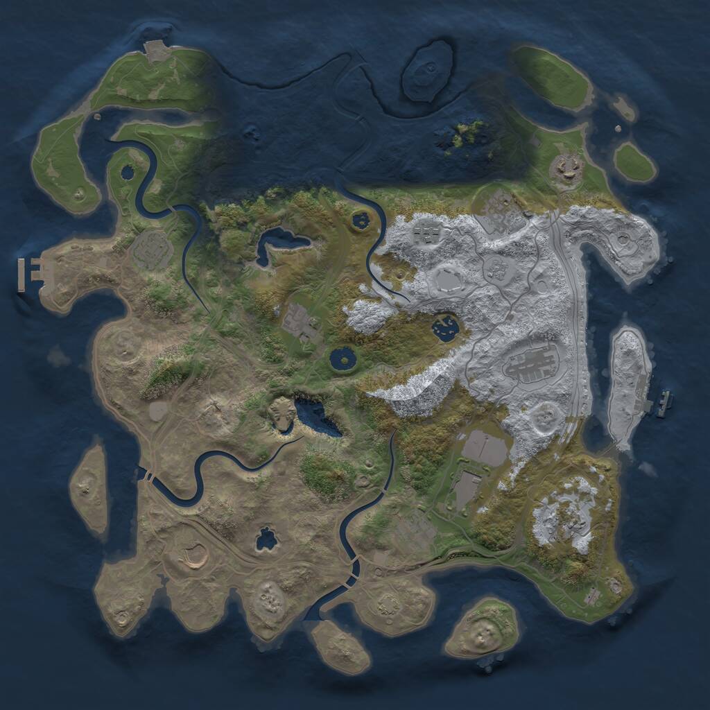 Rust Map: Procedural Map, Size: 4250, Seed: 1521617490, 17 Monuments