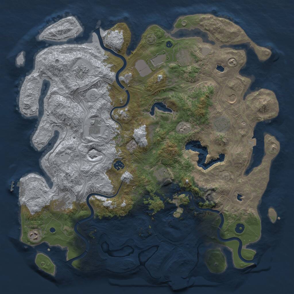 Rust Map: Procedural Map, Size: 4500, Seed: 225038182, 17 Monuments