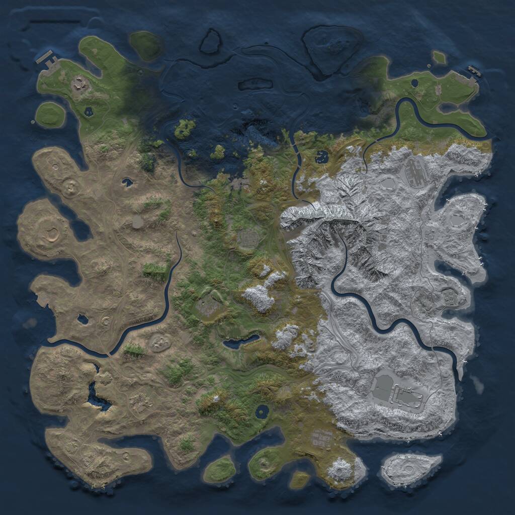 Rust Map: Procedural Map, Size: 5500, Seed: 2002626188, 17 Monuments